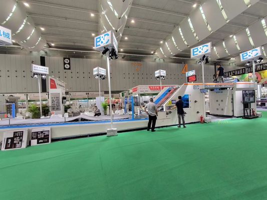 Máquina laminadora eléctrica de 5 capas de hoja a hoja para cartón de 300 g/m² a 10 mm y FLUTA B y E