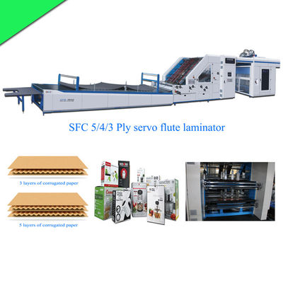 Sfc1700 Máquina laminadora automática de flauta de 3 capas para cajas de cartón corrugado