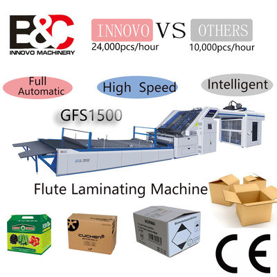 Máquina de laminación de papel de cartón corrugado automático inteligente de laminación de flauta de alta velocidad Máquina de laminación de flauta 200 metros / min
